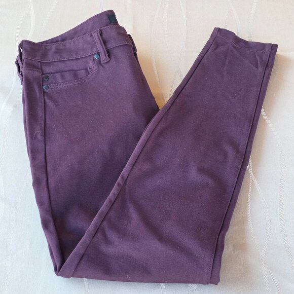 Liverpool Denim - Liverpool Jeans Co Cropped Ankle Pants Leggings Women Size 8 Dark Maroon